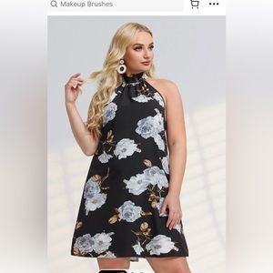 shein floral halter top dress